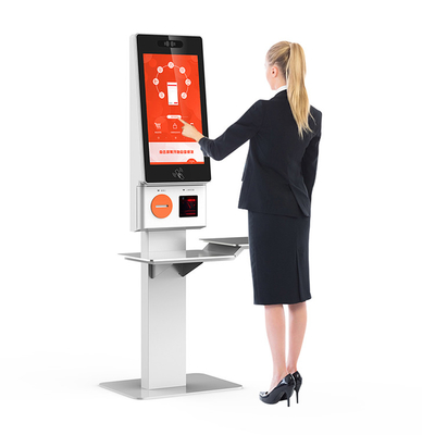 MSR / IC / NFC कार्ड रीडर सेल्फ सर्विस चेकआउट कियोस्क कई कार्यों के साथ